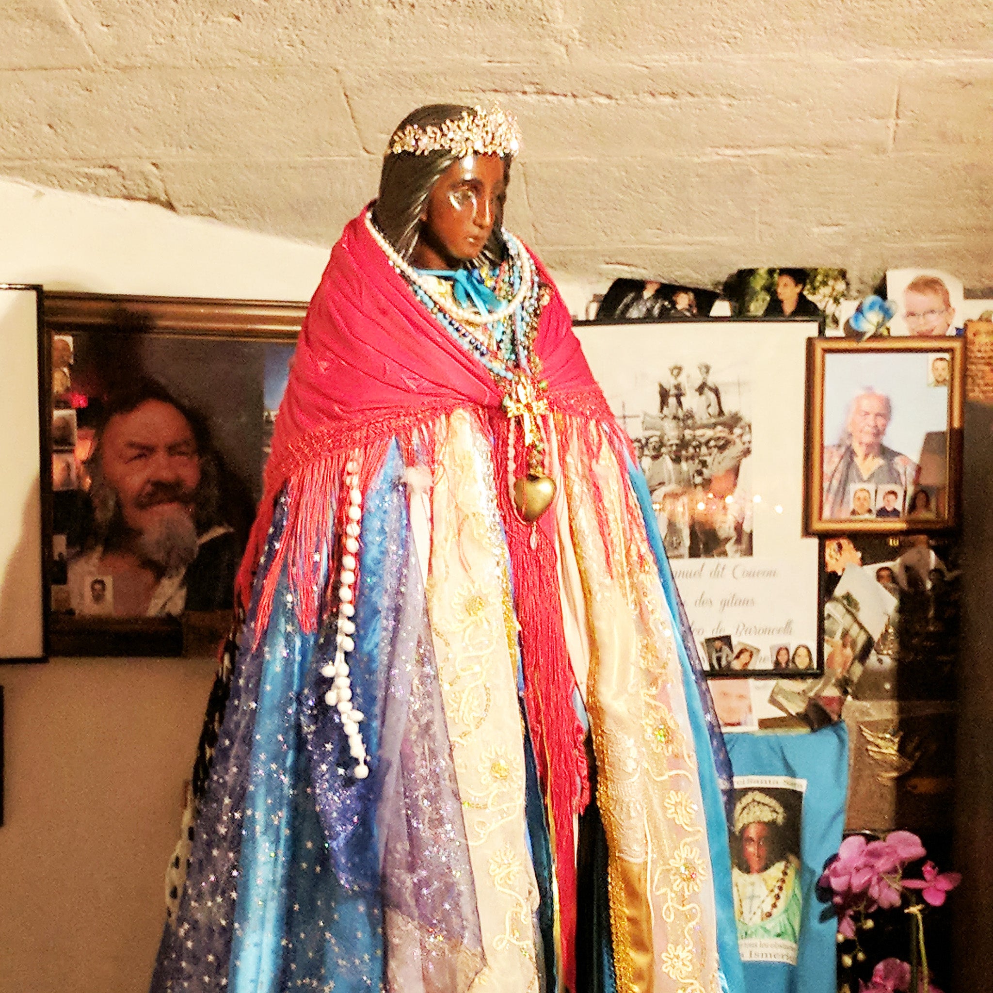 Sainte Sarah / Saintes-Maries 18K Gold Vermeil 14mm SMALL + 18 Inch Italian Fine 18K Gold Vermeil Chain